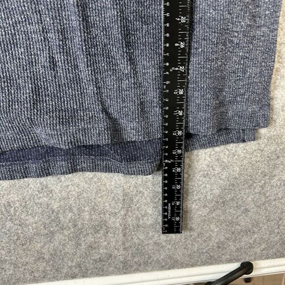 Clara Sun Woo Tunic Top Womens Medium Cowl Neck Rib Knit Blue Made In USA - Picture 6 of 8